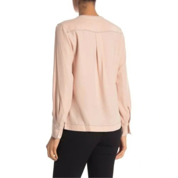 Rag & Bone Shields 100% Silk Drape-Front Top Blouse Women’s XXS Dusty Rose - Picture 14 of 16